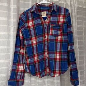 Hollister Women’s Plaid Flannel Button-Down Shirt